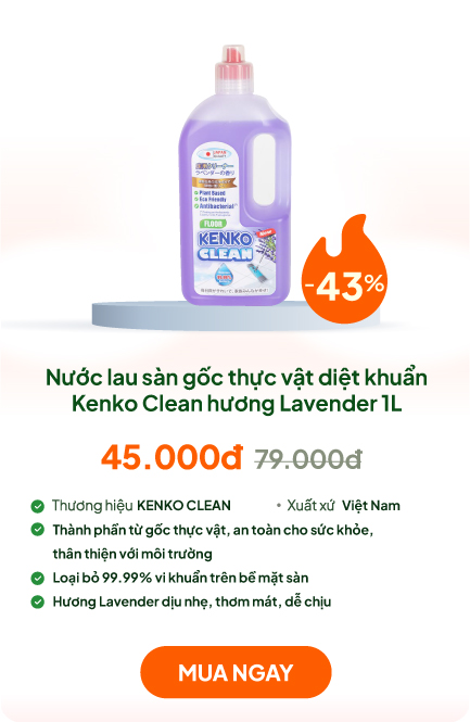 Nước lau sàn gốc thực vật diệt khuẩn Kenko Clean hương Lavender 1L